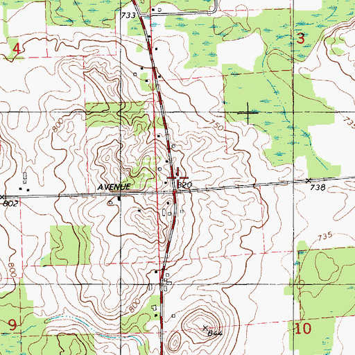 Topographic Map of Wetmore School, MI