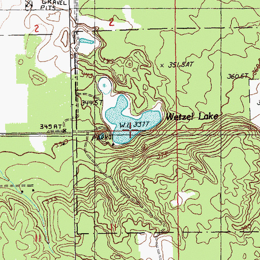 Topographic Map of Wetzel Lake, MI