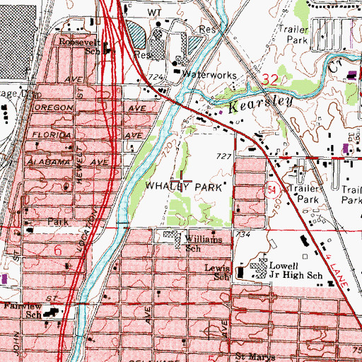 Topographic Map of Whaley Park, MI