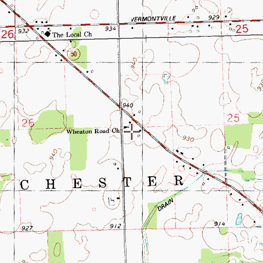 Topographic Map of Wheaton School, MI