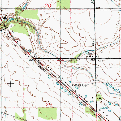 Topographic Map of Wheeler Drain, MI