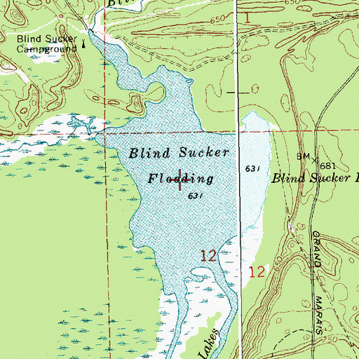 Topographic Map of Wheeler Lakes, MI