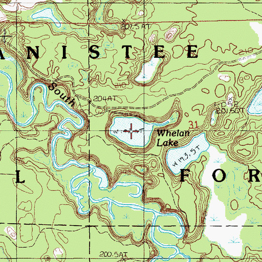 Topographic Map of Whelan Lake, MI