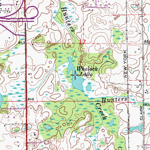 Topographic Map of Whelock Lake, MI