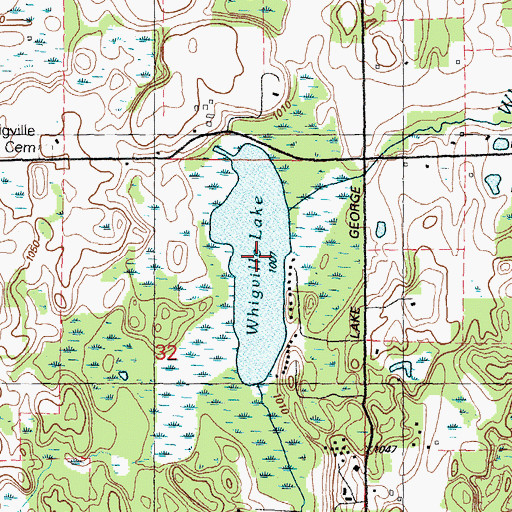 Topographic Map of Whigville Lake, MI