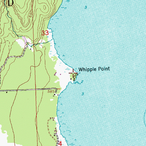 Topographic Map of Whipple Point, MI