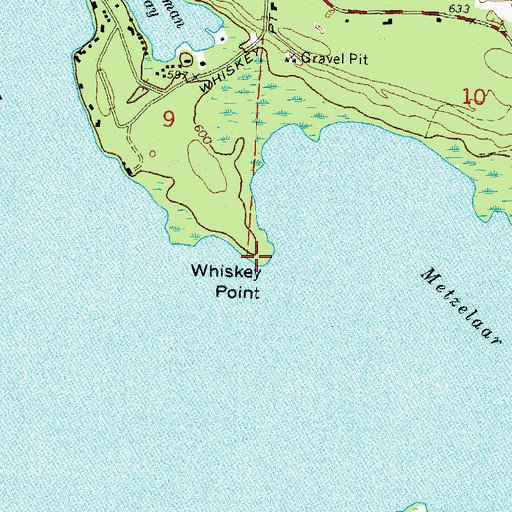 Topographic Map of Whiskey Point, MI