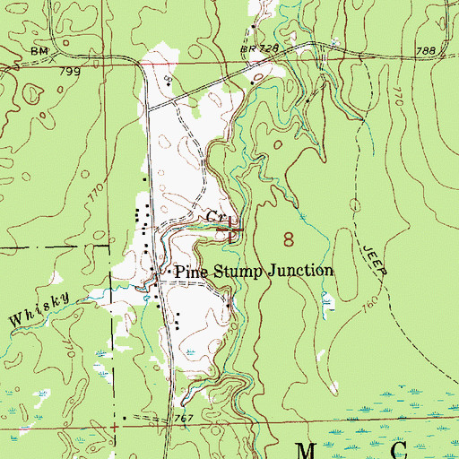 Topographic Map of Whisky Creek, MI