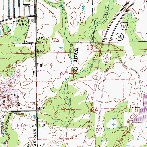 Topographic Map of White Creek, MI