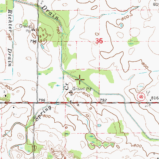 Topographic Map of White Creek Drain, MI