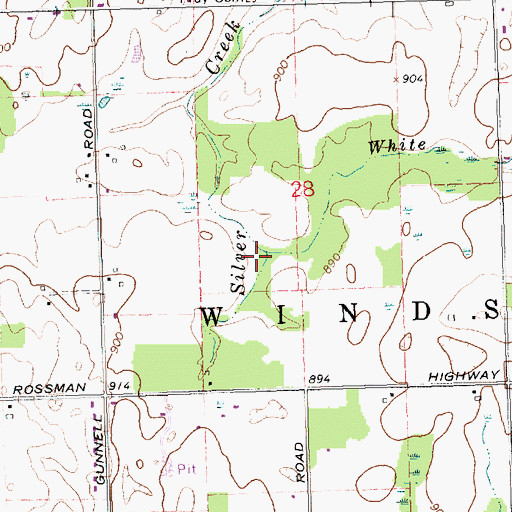 Topographic Map of White Drain, MI