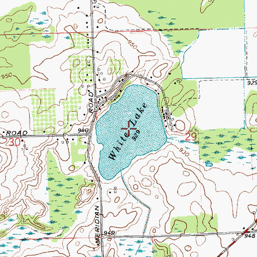 Topographic Map of White Lake, MI