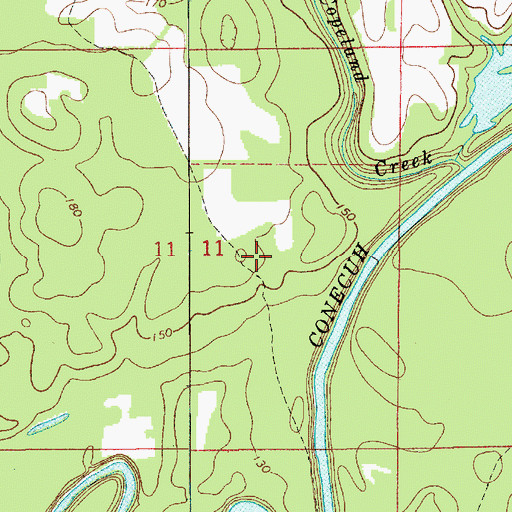 Topographic Map of Conecuh River Community (historical), AL