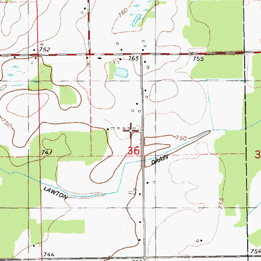 Topographic Map of White Oak School, MI