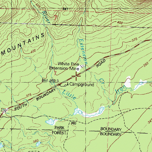 Topographic Map of White Pine Extension Mine, MI