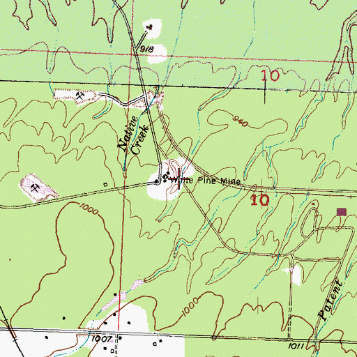 Topographic Map of White Pine Mine, MI