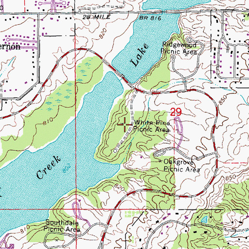 Topographic Map of White Pine Picnic Area, MI