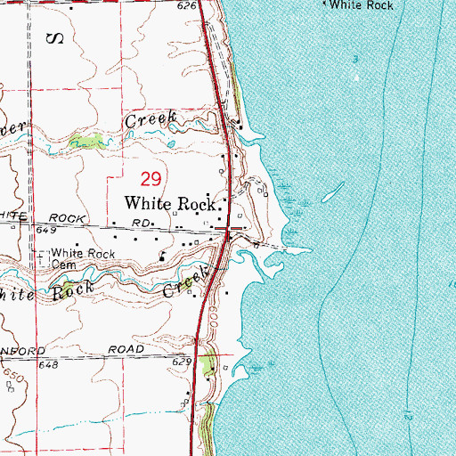 Topographic Map of White Rock, MI