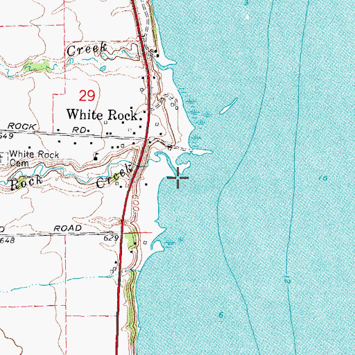 Topographic Map of White Rock Creek, MI