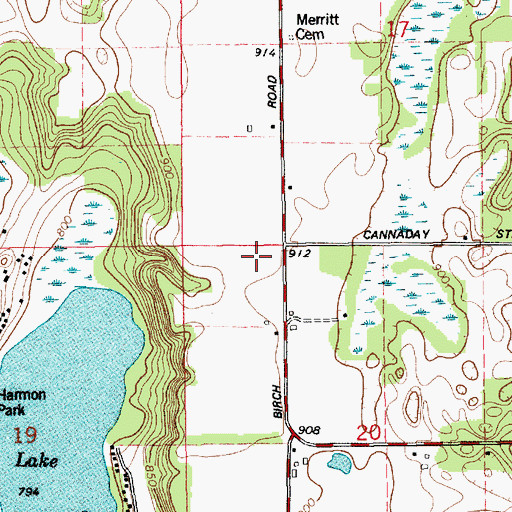 Topographic Map of White School, MI