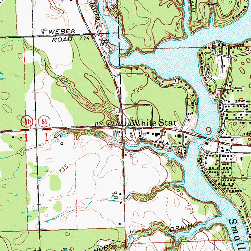 Topographic Map of White Star, MI