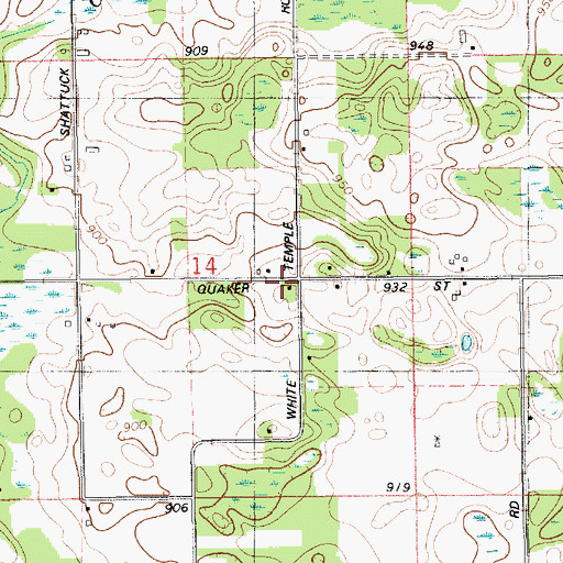 Topographic Map of White Temple School, MI