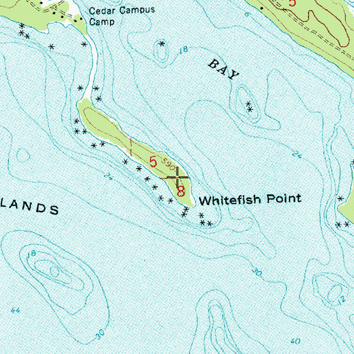 Topographic Map of Whitefish Point, MI