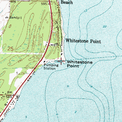 Topographic Map of Whitestone Point, MI