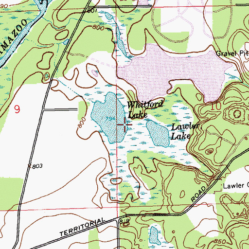 Topographic Map of Whitford Lake, MI