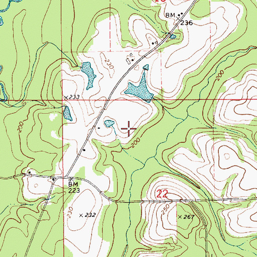 Topographic Map of Magnolia Church (historical), AL