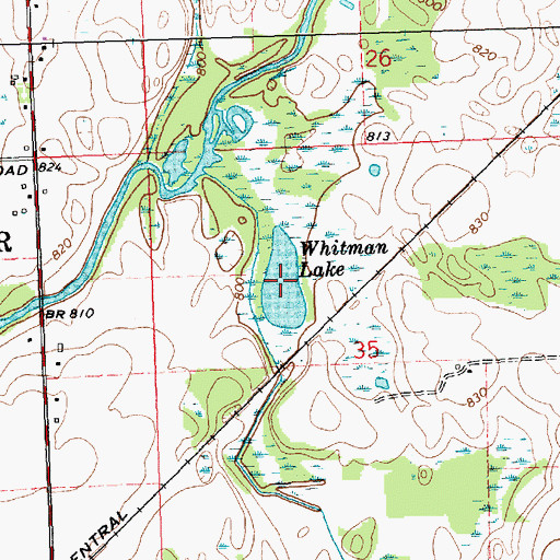 Topographic Map of Whitman Lake, MI