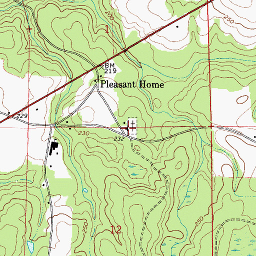 Topographic Map of Pleasant Home Church, AL