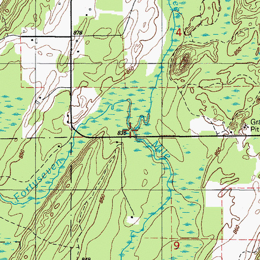 Topographic Map of Whitney Creek, MI