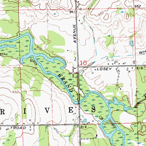 Topographic Map of Whitney Drain, MI