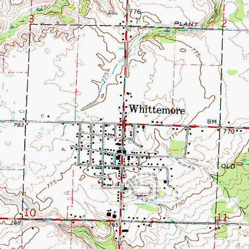 Topographic Map of Whittemore, MI