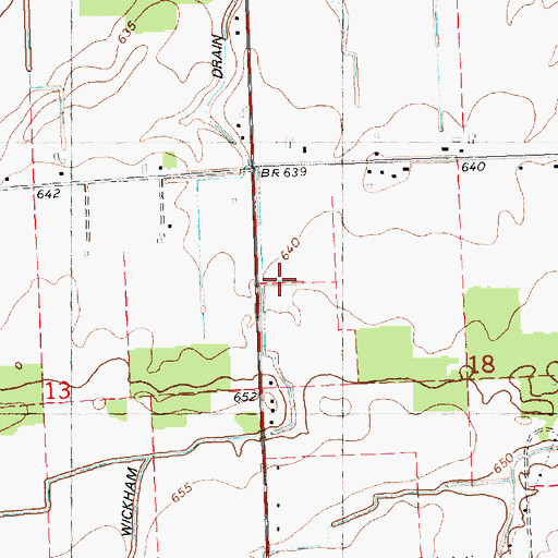 Topographic Map of Wickham Drain, MI