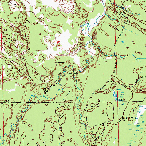 Topographic Map of Widgeon Creek, MI
