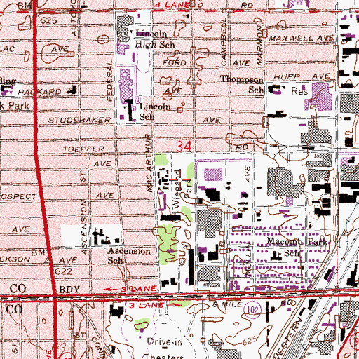 Topographic Map of Wiegand Park, MI