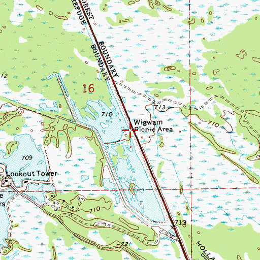 Topographic Map of Wigwam Picnic Area, MI
