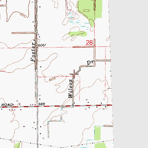 Topographic Map of Wilcox Drain, MI