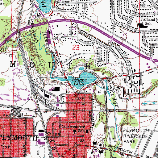 Topographic Map of Wilcox Lake, MI