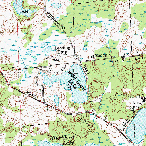 Topographic Map of Wild Goose Lake, MI
