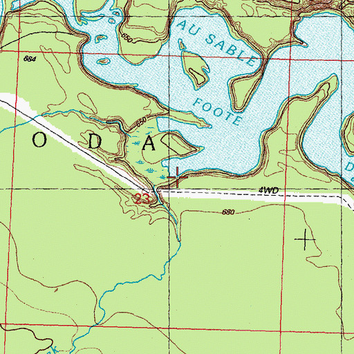Topographic Map of Wildcat Creek, MI