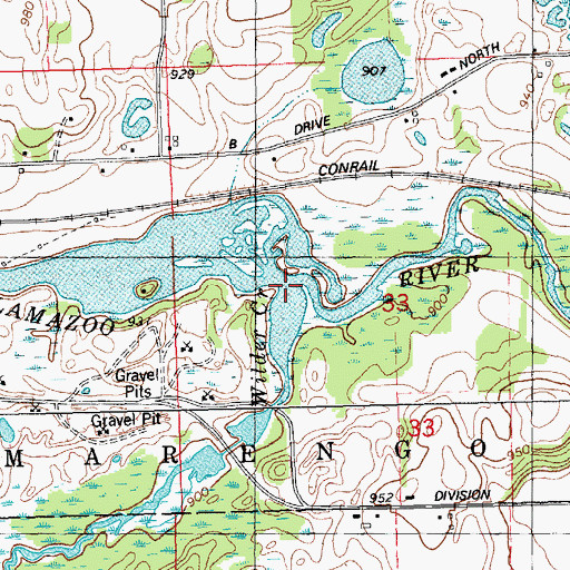 Topographic Map of Wilder Creek, MI