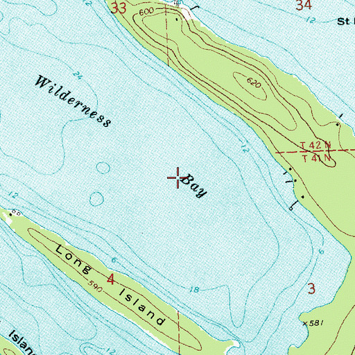 Topographic Map of Wilderness Bay, MI