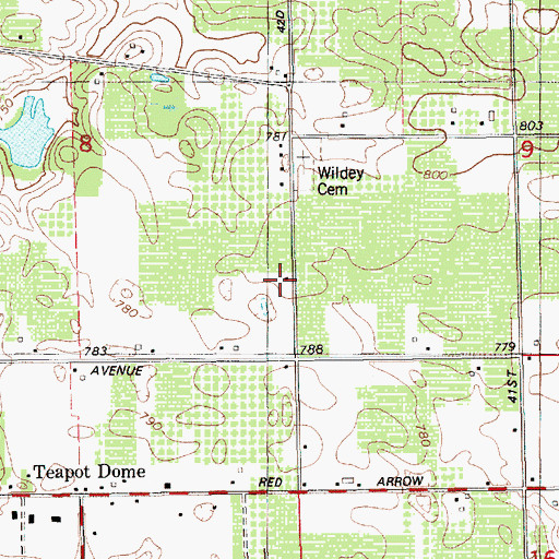 Topographic Map of Wildey School, MI