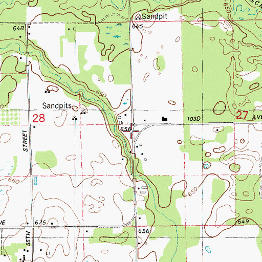 Topographic Map of Wildwood School, MI