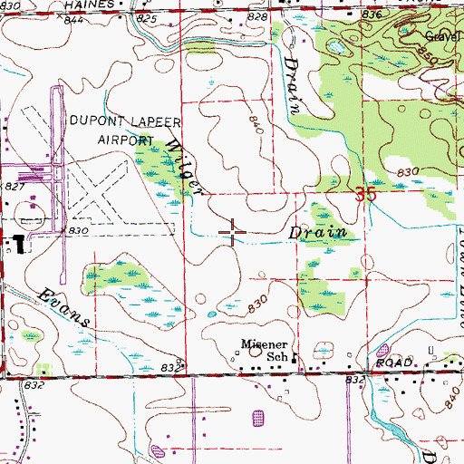 Topographic Map of Wilger Drain, MI