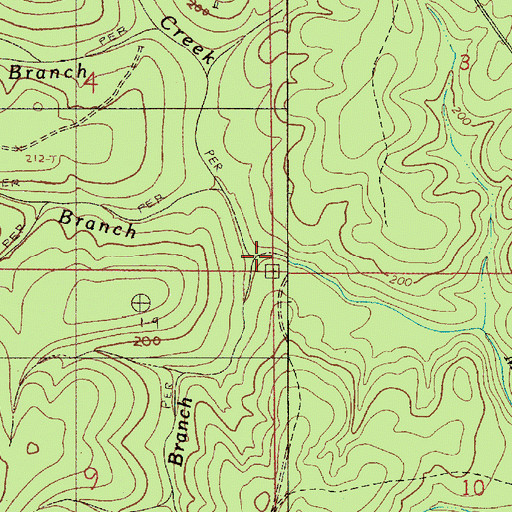 Topographic Map of Bay Branch, AL