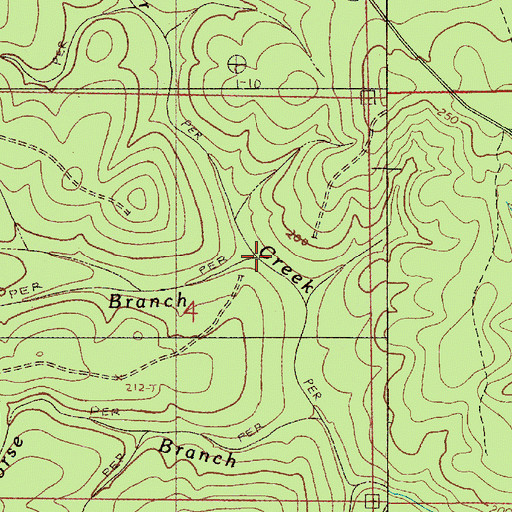 Topographic Map of Beader Branch, AL